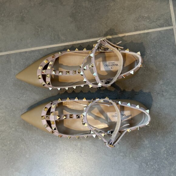 Valentino Garavani Rockstud Leather Flats Size EU 38.5 - Picture 3 of 7